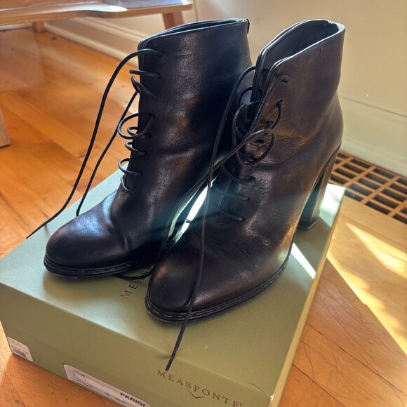 Measponte Parigi Black Laced Boots size 38 1/2 - Picture 2 of 8